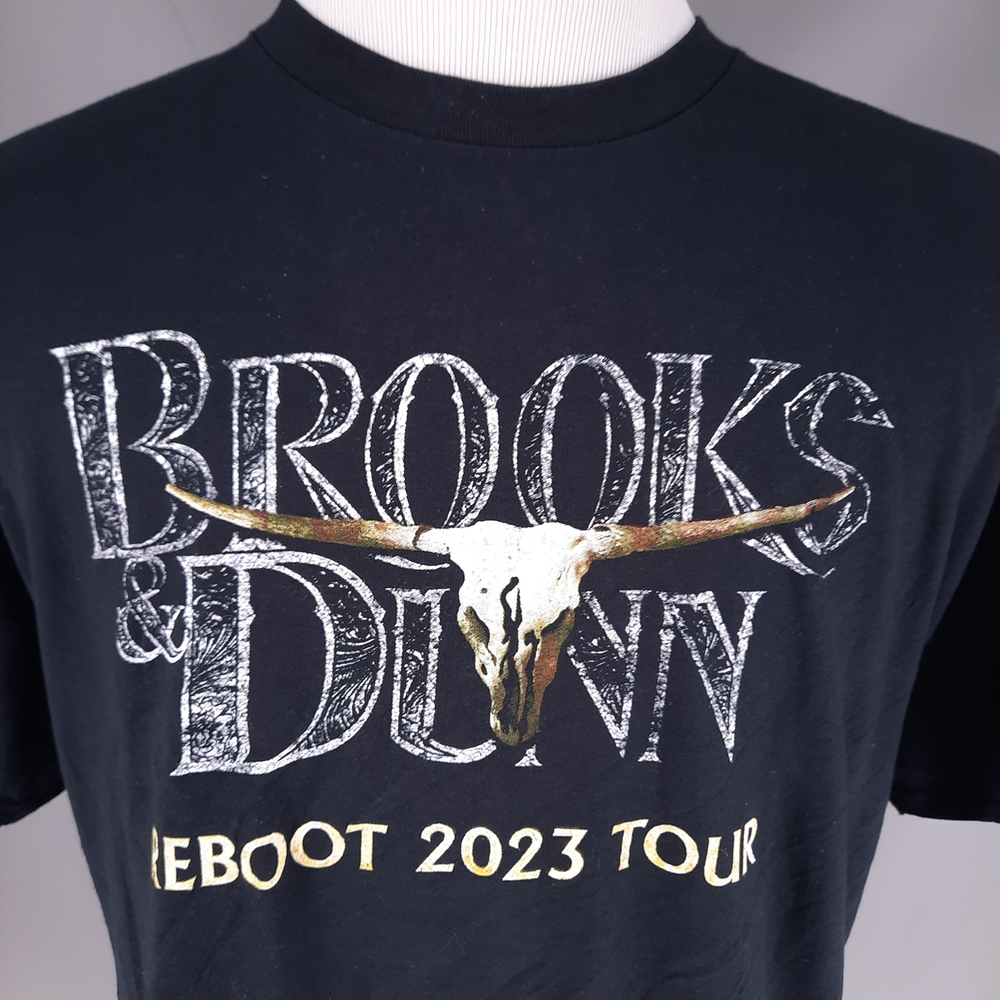 NEW Brooks & Dunn Reboot 2023 Tour Black T-Shirt Adult XL Houston Rodeo Show